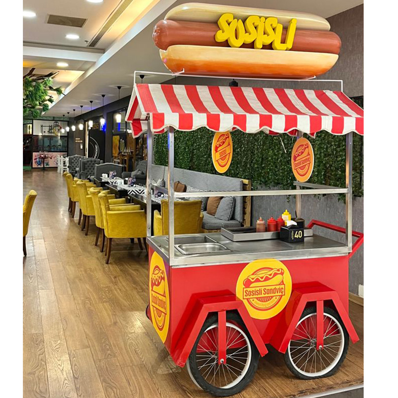 Hot Dog Vending Cart - Hot Sale Custom Metal 4-Wheel Candy