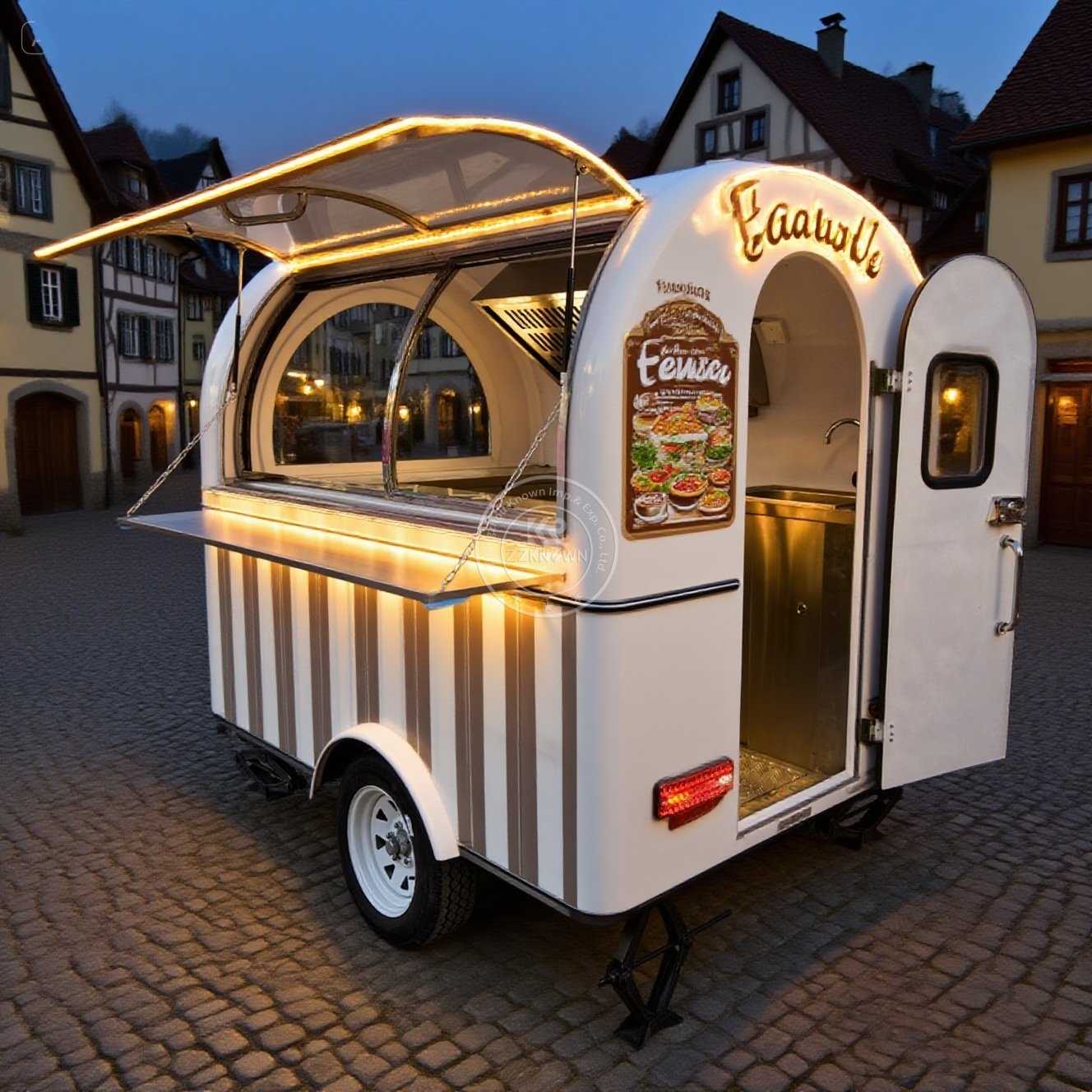 Food Truck Trailer Mobile Kitc - огляд і ціна Hot Dog Vending Cart